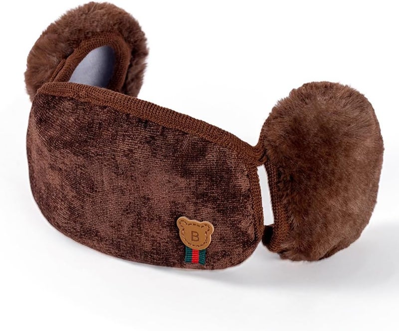 TecHong Kids Winter Warm Windproof Mask with Fluffy Ear Covers - Thick Dustproof Breathable Mouth Cover Half Face Earflaps - Image 2
